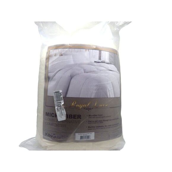 $130.0 Royal Luxe Lightweight Microfiber Down Alternative Comforter, Cream, King - Picture 3 of 8